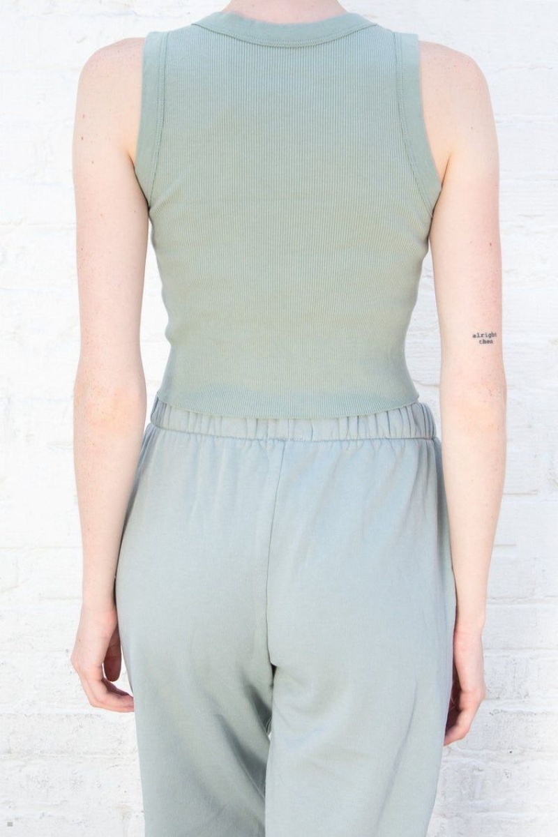 Debardeur Brandy Melville Connor Vert Olive Foncé | IMK-74593278